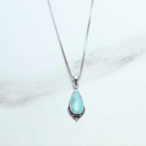 Amen B Jewels - Long Tear Drop Turquoise Sterling Silver Necklace (2)