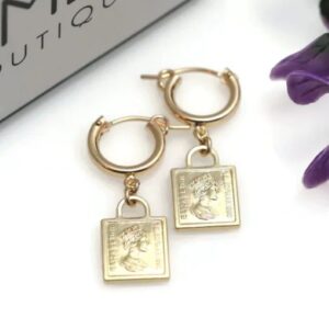 Amen b Jewels - Ethnic style earrings with Square coins