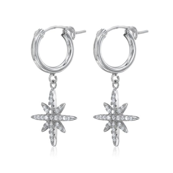 Amen B Jewels - Boho style sterling silver north star sparkle earrings