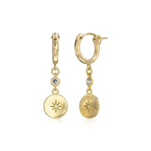 Amen B Jewels - dangle coin star earrings with sparkle Zircons