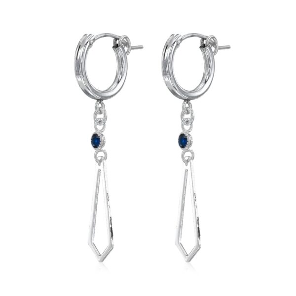 Amen B Jewels - Sterling Silver earrings with sparkle blue zircons