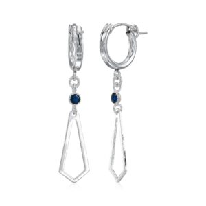 Amen B Jewels - Sterling Silver earrings with sparkle blue zircons