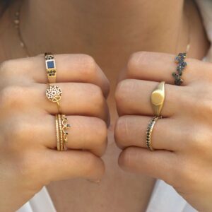 Amen B Jewels - Alice Ring -14K gold wedding ring with black diamonds (2)