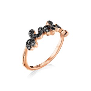 Amen B Jewels - Lila Ring - 14K Solid Gold and Black diamonds ring (1)
