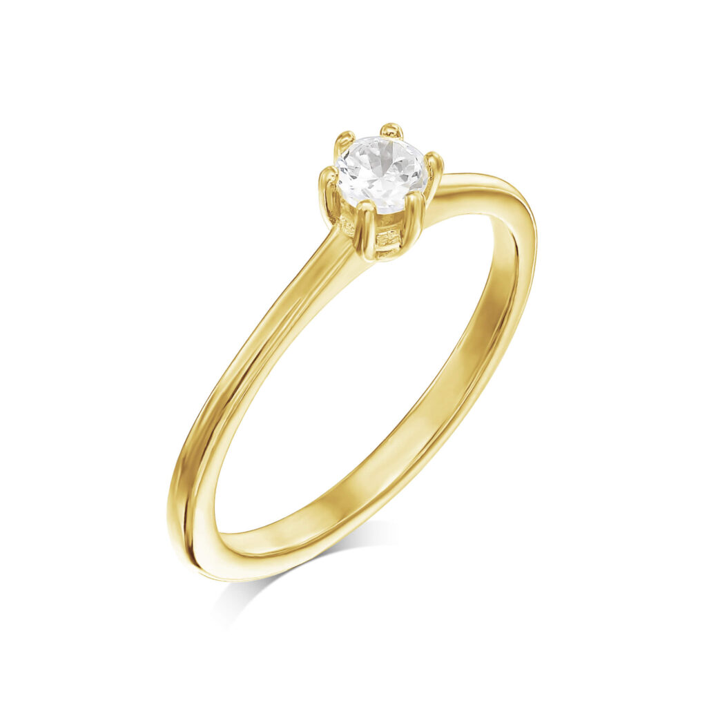 Amen B Jewels - Carla Ring - classic solitaire diamond ring made of 14k solid gold