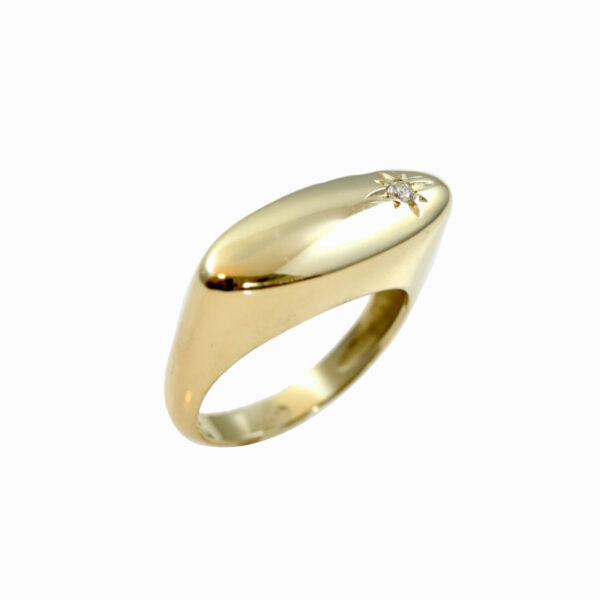 Amen B Jewels - Vivian Ring -14K Gold signet ring with diamonds (2) (1)