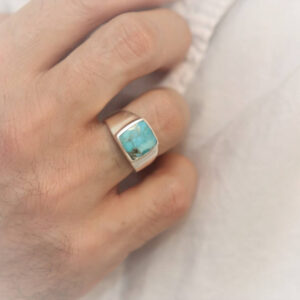 Amen B Jewels - Odette Ring - Sterling Silver Turquoise Signet Ring