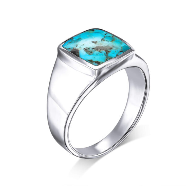 Amen B Jewels - Odette Ring - Sterling Silver Turquoise Signet Ring