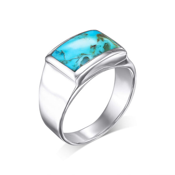 Amen B Jewels - Odette Ring - Sterling Silver Turquoise Signet Ring (1)