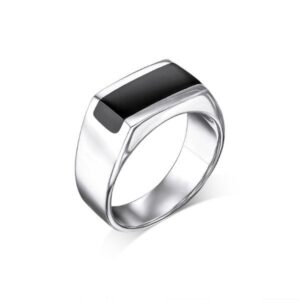 Amen B Jewels - Ofir Ring - Black Onyx signet ring made of 925 Sterling Silver