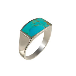 Amen B Jewels - rectangle turquoise signet ring silver 925